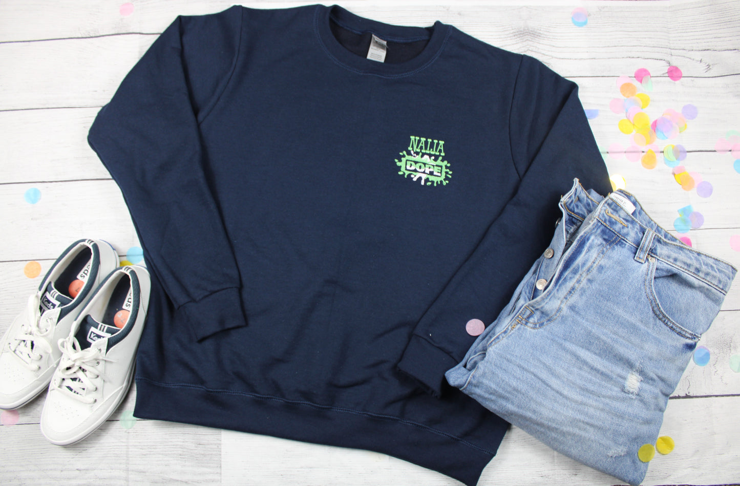 Unisex Embroidery Sweatshirt |Customized Nigeria Dope Embroidery Sweatshirt