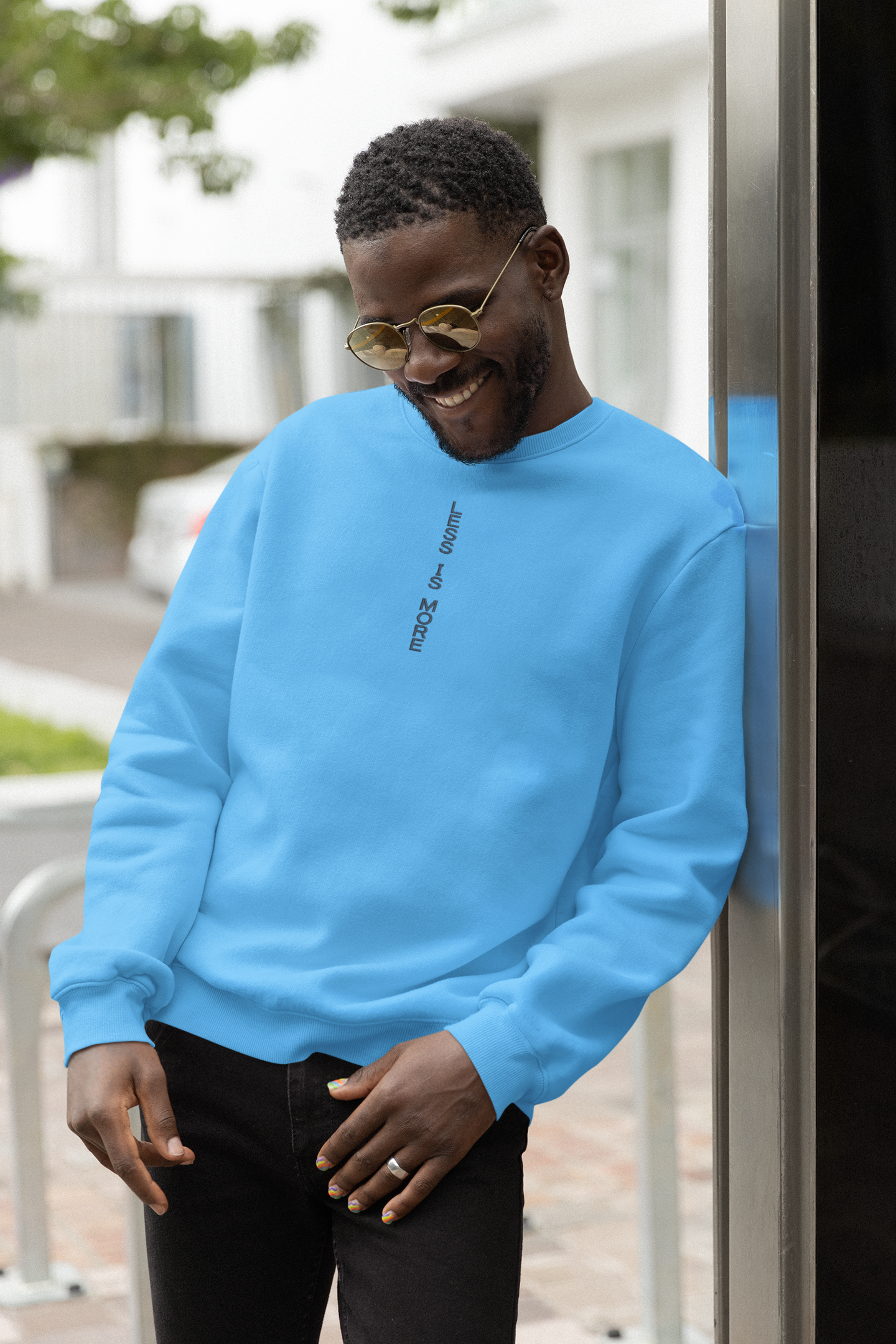 LESS IS MORE Embroidery Crewneck Sweatshirt| Unisex Crewneck Sweatshirt