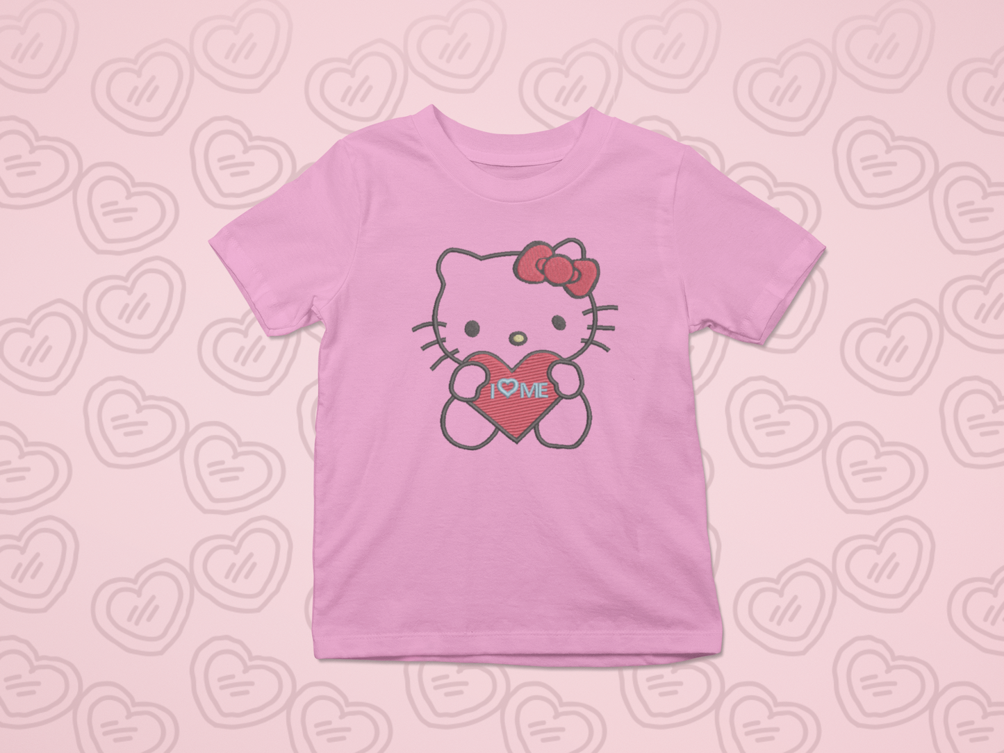 Cute Kitty Embroidery design| Red Heart Kitty Design| I Love Me Kitty Design| Kitty Embroidery File| Self Love Valentine's Day Design