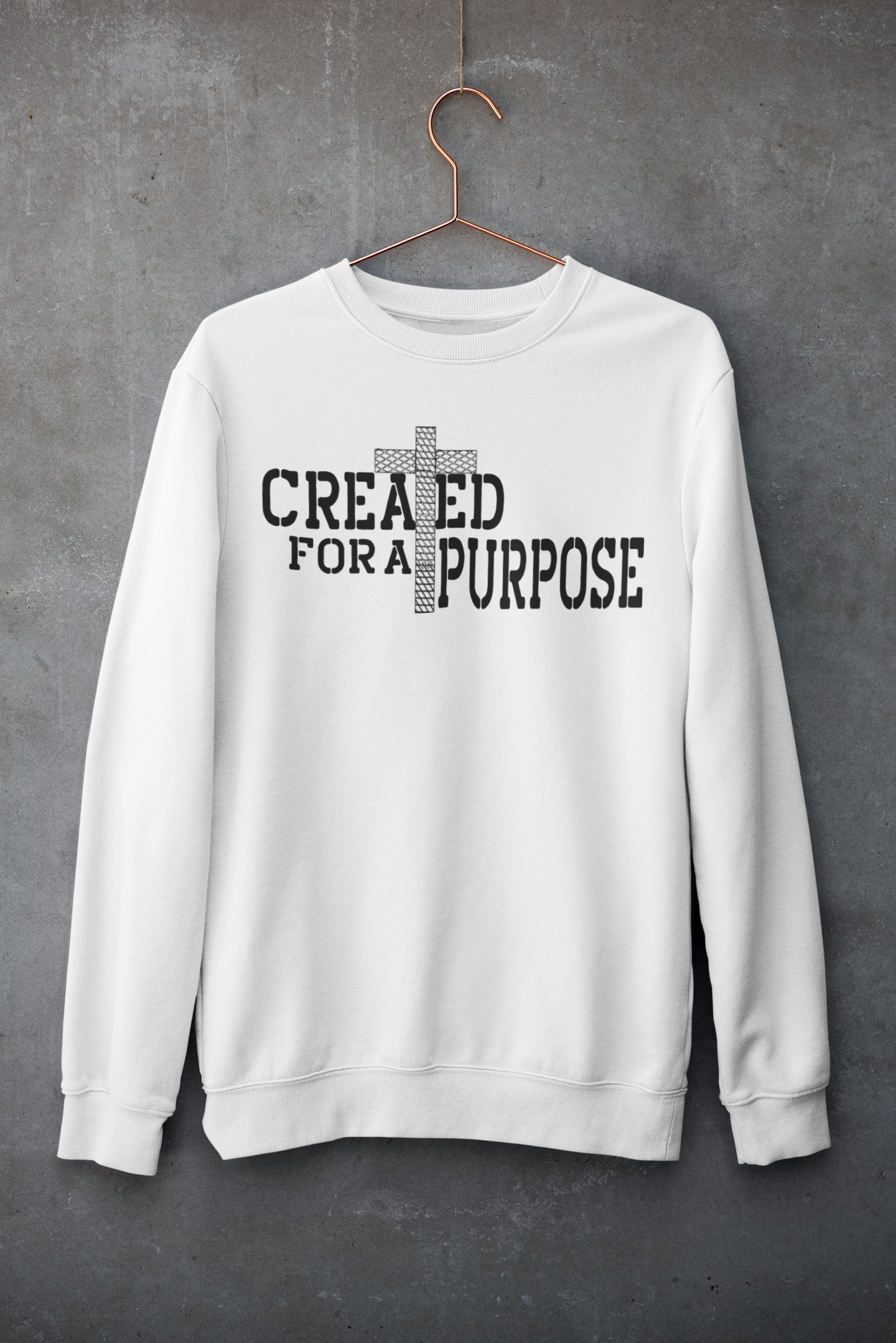 Created for a purpose Sweatshirt| Unisex Crewneck Sweatshirt| Graphic Design Crewneck Sweatshirt