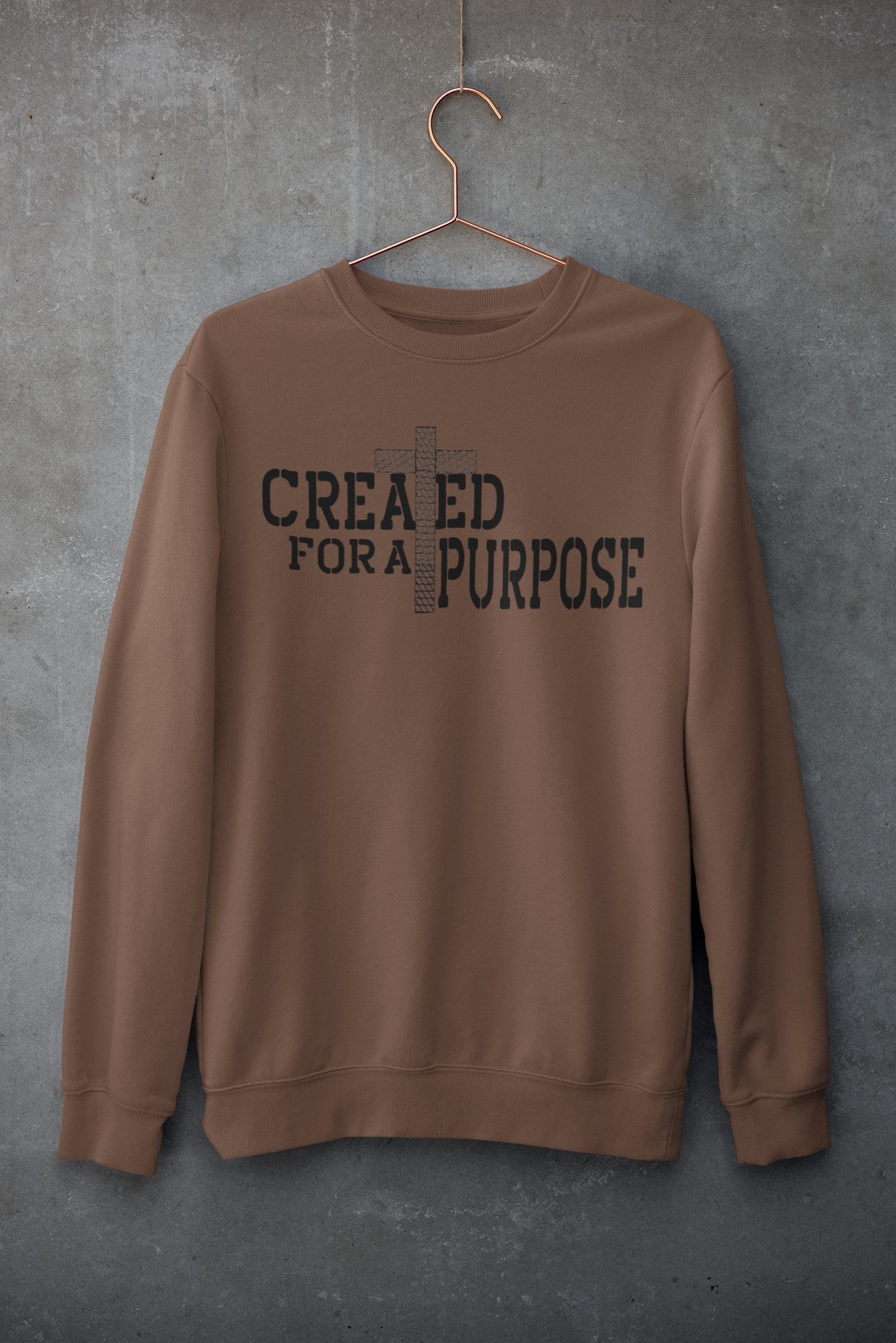 Created for a purpose Sweatshirt| Unisex Crewneck Sweatshirt| Graphic Design Crewneck Sweatshirt