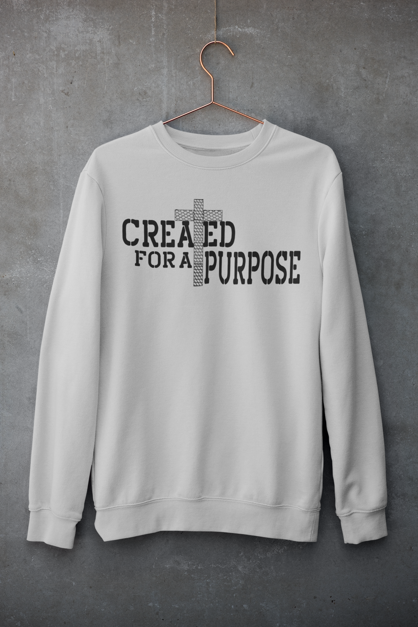 Created for a purpose Sweatshirt| Unisex Crewneck Sweatshirt| Graphic Design Crewneck Sweatshirt
