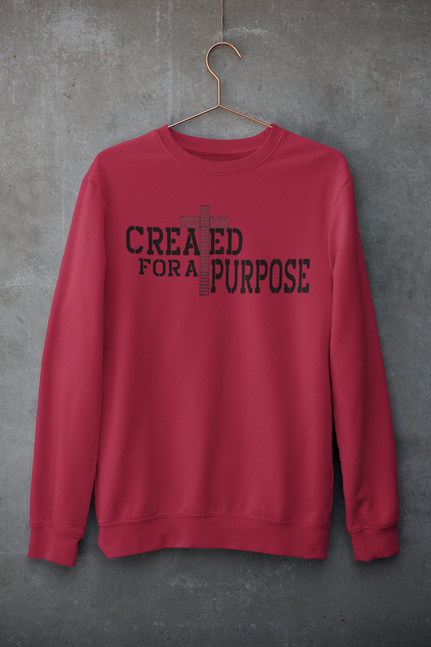 Created for a purpose Sweatshirt| Unisex Crewneck Sweatshirt| Graphic Design Crewneck Sweatshirt