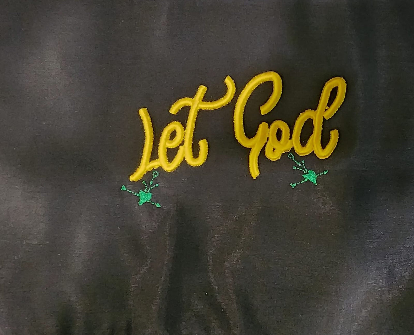 3D Puff "LET GOD" Machine Embroidery Design| Embroidery Digital File