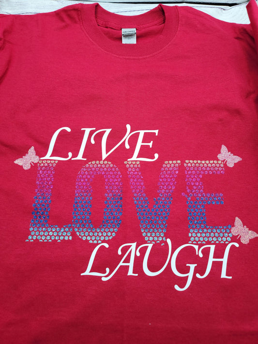 Inspirational Graphic Short Sleeve T-Shirt | Live Love Laugh Graphic Tishirt