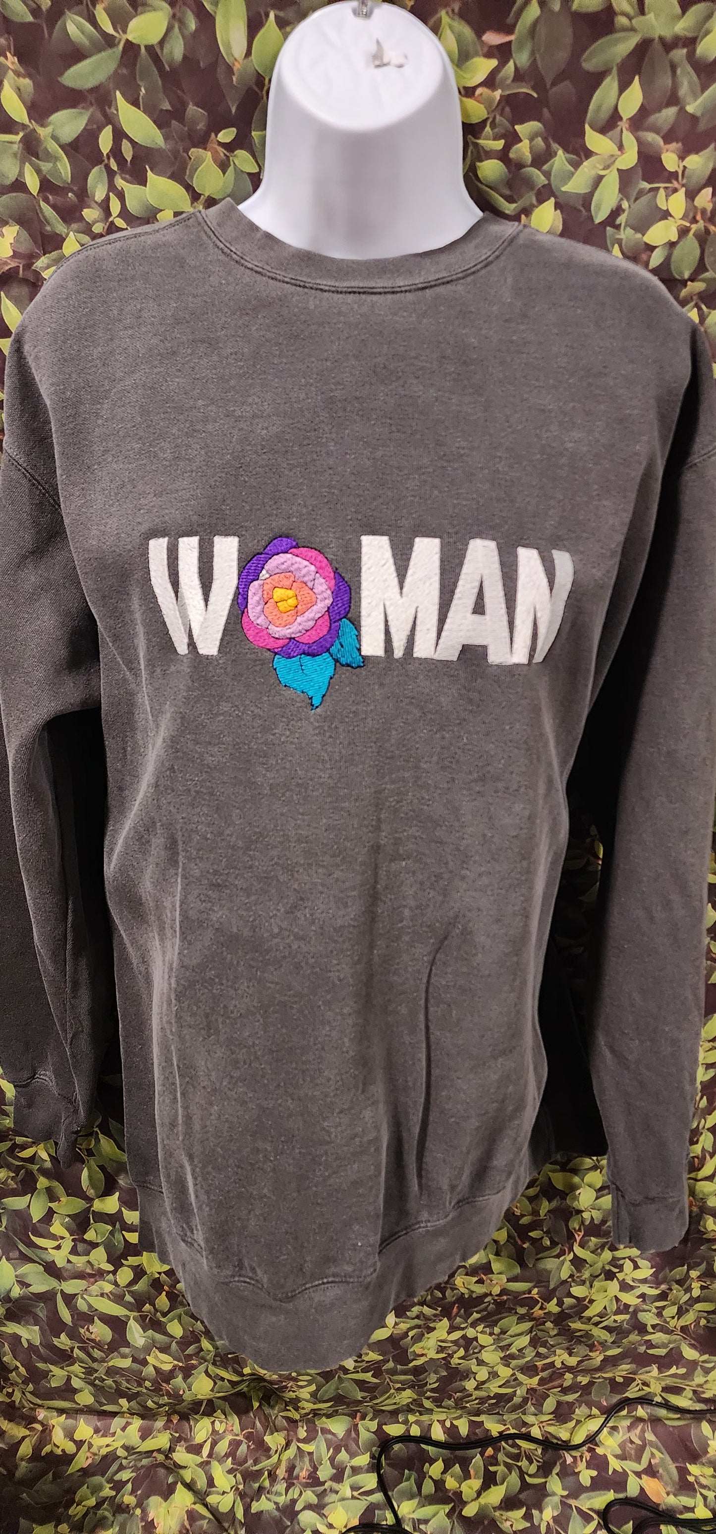 WOMAN Embroidered Faded Sweatshirt