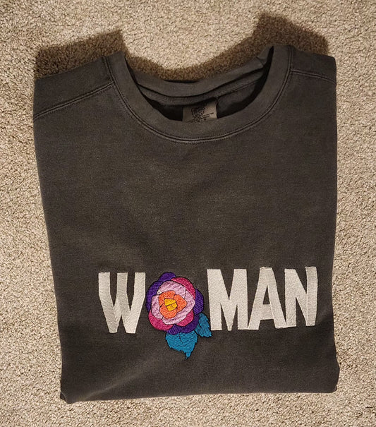 WOMAN Embroidered Faded Sweatshirt