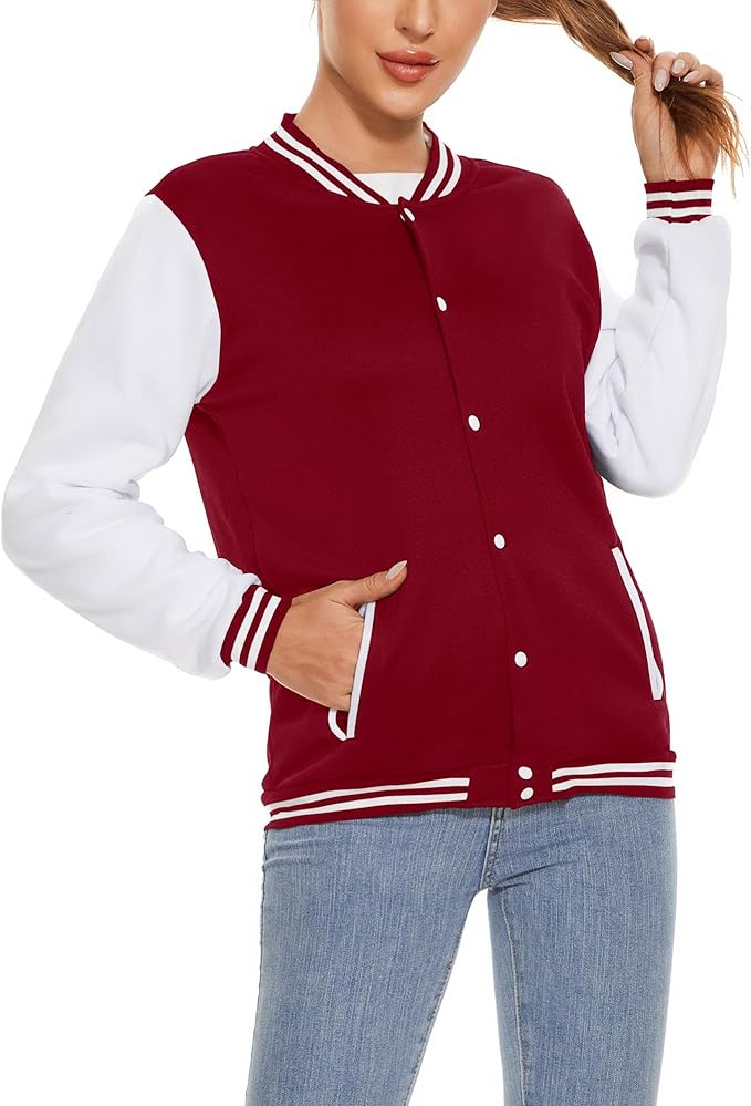 Adult Customized Front & Back  Embroidery Varsity Jacket