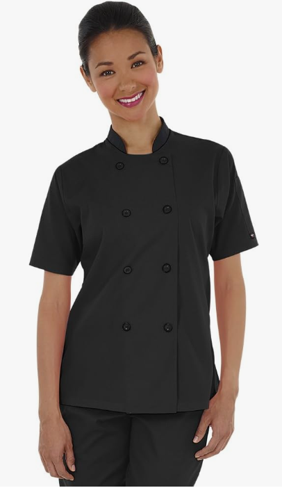 Customized Women's Short Sleeve Embroidery Chef Coat