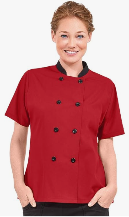 Customized Women's Short Sleeve Embroidery Chef Coat