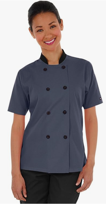 Customized Women's Short Sleeve Embroidery Chef Coat