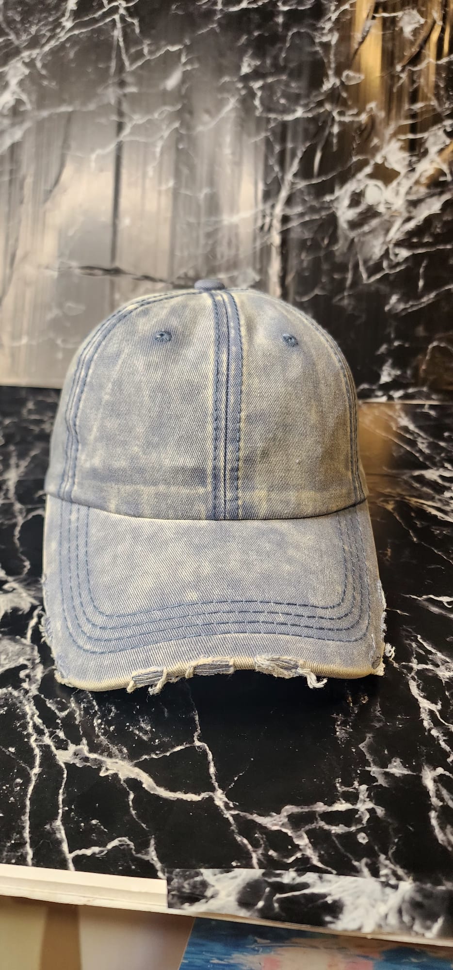 Faith Over Fate Embroidered Washed Distressed Worn Hip-Hop personality Cotton Baseball Cap