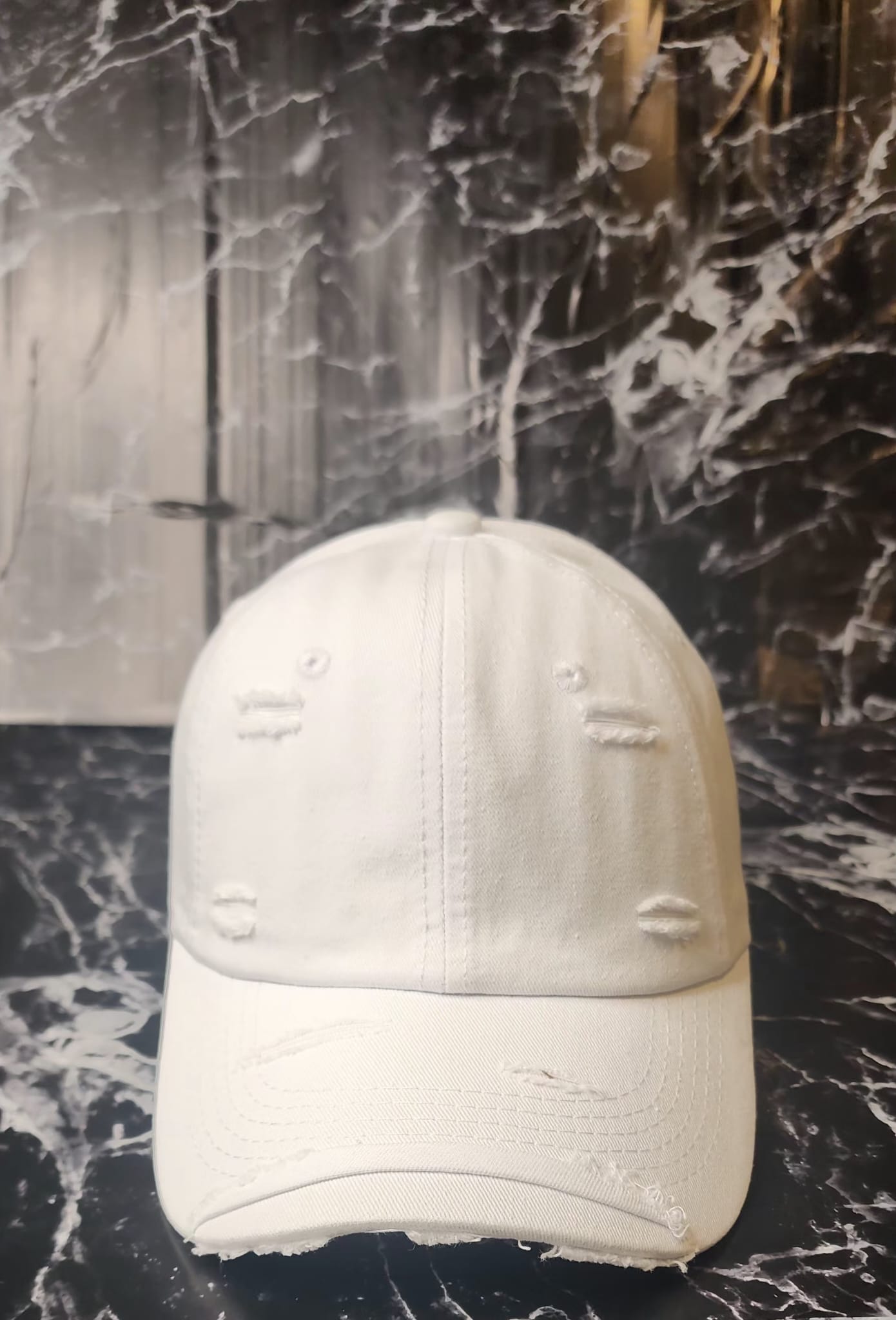 Faith Over Fate Embroidered Washed Distressed Worn Hip-Hop personality Cotton Baseball Cap