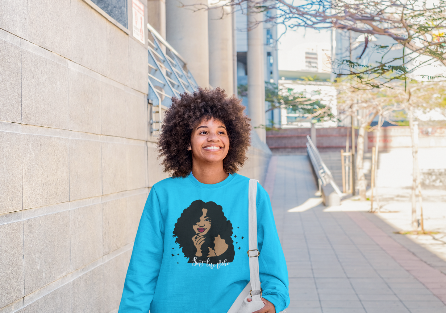 Soft Life Vibe Crewneck Sweatshirt| Graphic design Sweatshirt