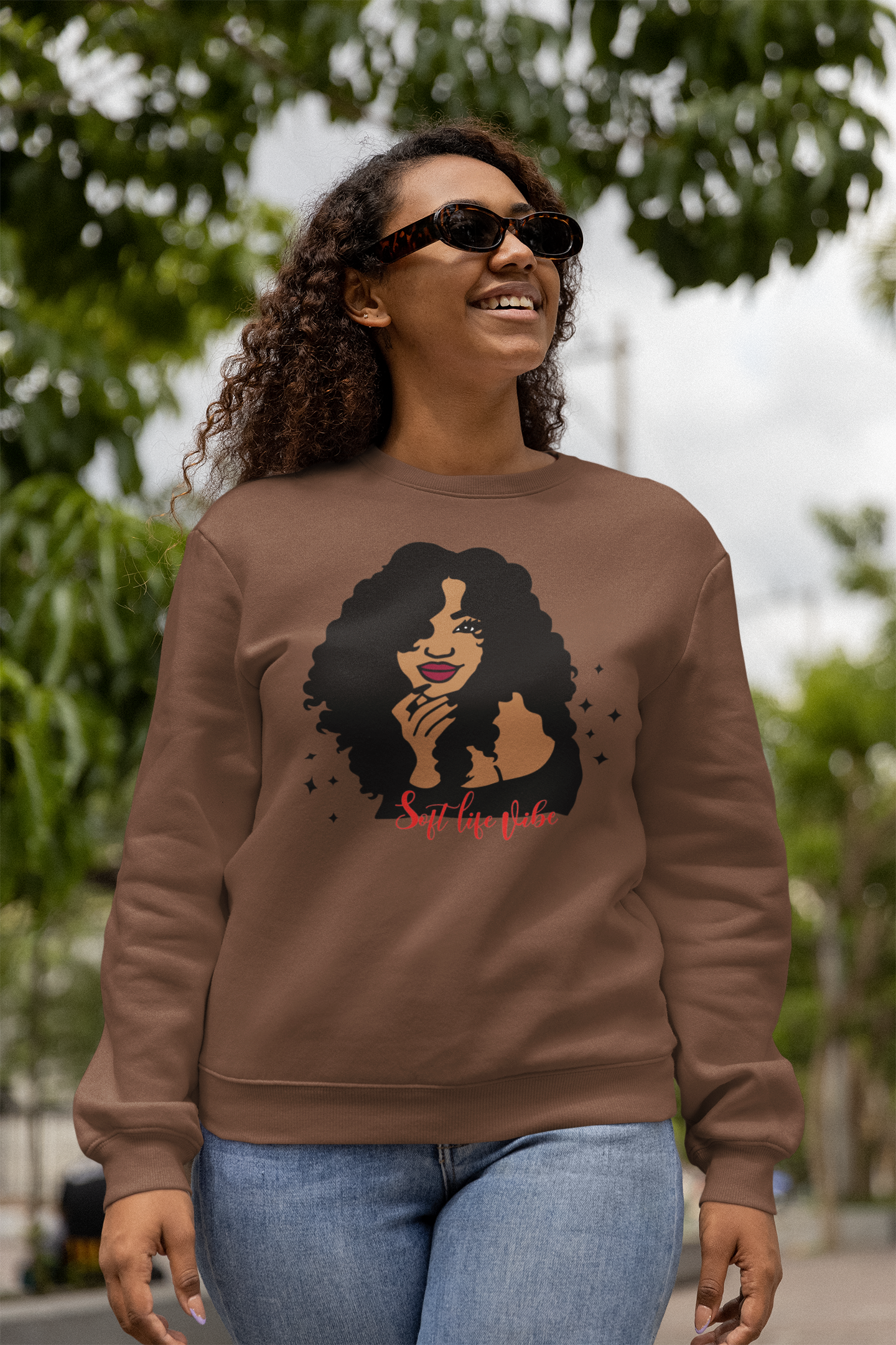 Soft Life Vibe Crewneck Sweatshirt| Graphic design Sweatshirt