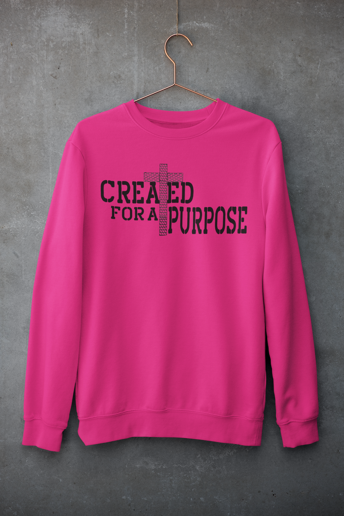 Created for a purpose Sweatshirt| Unisex Crewneck Sweatshirt| Graphic Design Crewneck Sweatshirt