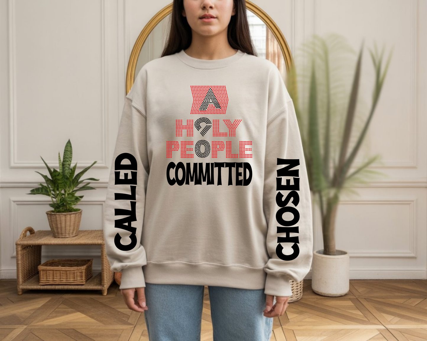 AHP Rhinestone & Print Adult Sweatshirt